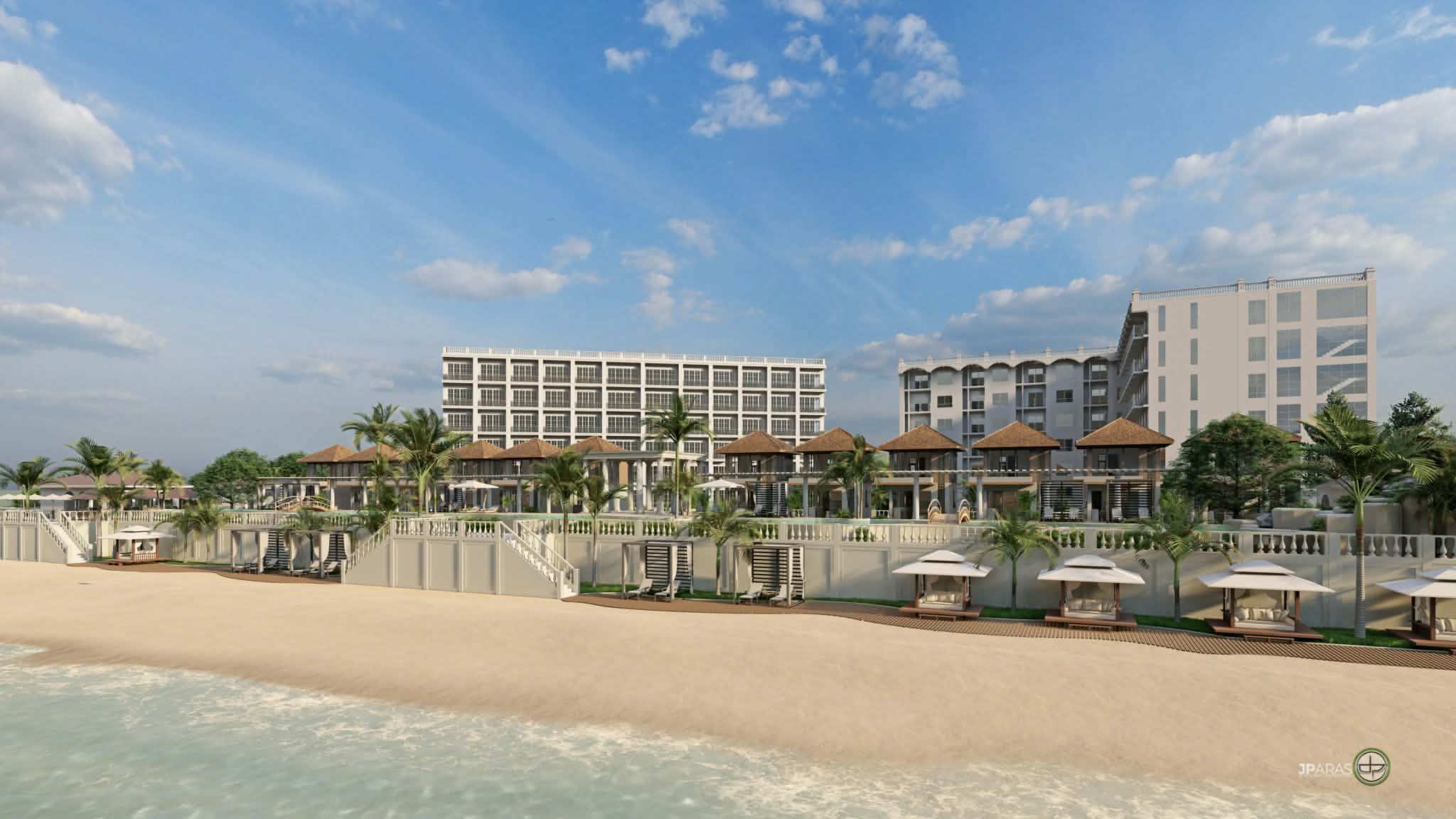 Beachfront cabanas and lounges