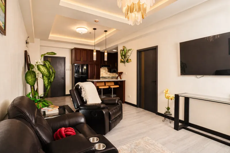 Open-plan kitchen and living space